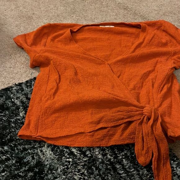 Madewell textured tie front blouse S - Picture 5 of 7